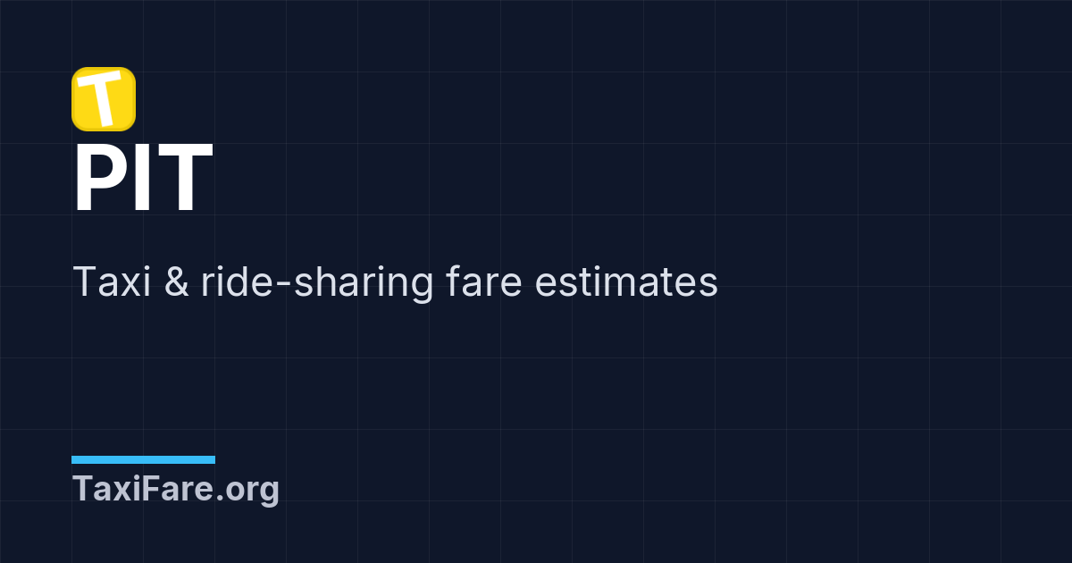 Pittsburgh International Airport (PIT) Taxi & Ride-Sharing Fare Estimates