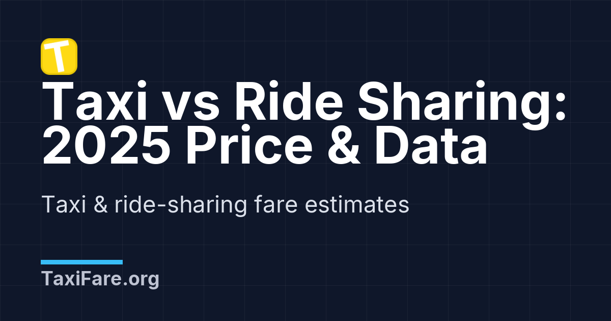 Taxi vs Ride Sharing: 2025 Price & Data Comparison